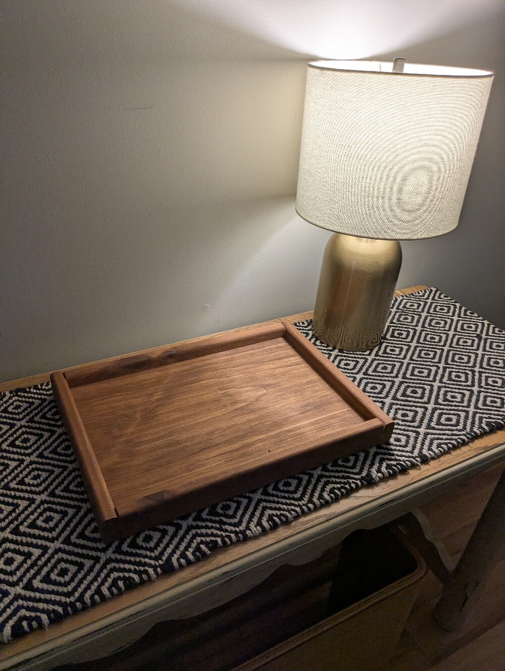 Brooklyn Butcher Block Tray With Hand Carved Indents on Each Side For Easy Use